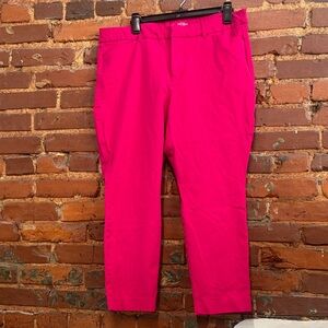 Old Navy High Rise Pixie Skinny Secret Smooth Pockets‎ Hot Pink Pants Size 16P